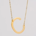 Detail of 18K gold stainless steel necklace with uppercase letter C pendant - Gold Letter C (With Chain)