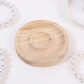 Natural wood round display tray with step-groove design for jewelry and bracelets - Solid Wood / Natural Wood Round
