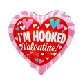 18-inch heart-shaped foil balloon with red and pink stripes for Valentine's Day decor - 18 Inch Heart Radioactive Valentine TX123