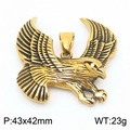 Colgante de águila dorada en acero inoxidable con alas extendidas, 43x42mm hombre - Colgante Color Oro (Sin Cadena)