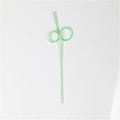 Creative light green double-loop PET straw in minimalist plastic design on white background - Glasses Green