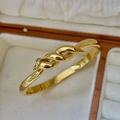 18K gold plated twisted rope cuff bracelet with micro-pave crystals in a jewelry box - Twisted Nail Design Gold Bangle
