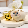 Schattige Siamese kat sleutelhanger met gouden bel, creatieve cartoon tashanger - Draaiend Hoofd Stijl
