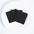 Three premium black microfiber jewelry pouches with flap closure on white tray - 8*8cm / Black