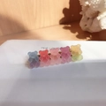 Five gradient resin gummy bears on a gold metal hair clip for women and girls - Mixed Color A