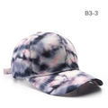 Retro tie-dye cotton baseball cap featuring pink purple and navy swirl pattern design - Pink Purple Navy Tie-dye (B3-3)