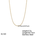 Detailed specs of a 0.19cm slim golden stainless steel chain with 45+3cm length - Gold Chain-45CM