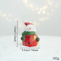 Christmas snowman figurine with red hat and green scarf on snow, 13cm height - Snowman with Green Scarf (Resin)