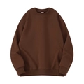 Classic brown crewneck sweatshirt featuring premium ribbed cuffs and weighted fabric - Coffee