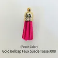 Pendentif gland en daim rose pêche avec capuchon en métal doré pour bricolage - Pompon Style 8 Pêche