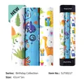 Cartoon dinosaur birthday gift wrapping paper roll with T-Rex and palm tree patterns - Dinosaur Set / 0.43*3m