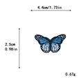 Blue gradient butterfly embroidered patch measuring 4.4x2.5cm with size dimensions - Small / With Adhesive / Purple Blue