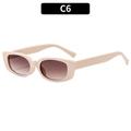 Retro square beige rectangle sunglasses with C6 color code and gradient brown lenses - Beige Frame Gradient Tea Lens