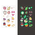 Luminous waterproof kids tattoo stickers featuring summer fruit and beach theme patterns - Cartoon Mix Style (WS-K90)