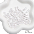 Weiße 6x17mm unregelmäßige ABS-Perlen für DIY-Schmuckherstellung in einer Schale - Stil 58 Lange Perle 6x17mm Weiß 10 Stk./Packung