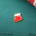 Weihnachtsstrumpf-Anhänger in Rot und Gold für die DIY-Schmuckherstellung - Weihnachtssocken-Stil (KLJ10397-ZLA)