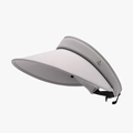 Light gray ice silk sun visor with wide brim and adjustable strap for UV protection - Adjustable / Gray