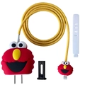 Christmas Elmo theme charger protector set for 20W power adapter with spiral cable wrap - Elmo / Five-Piece Set