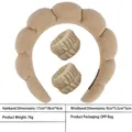Khaki plush sponge cloud headband and wristband set for face washing and skincare - 9-light Brown Terry Cloth Headband + 1 Pair Of Wristbands