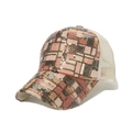 Atmungsaktive Baseballkappe mit bunten Pailletten und weißem Netzrücken für den Sommer - 56-60cm Verstellbar / Champagner Gold Rosa Kariert Pailletten Weiß Netz Stil (B)