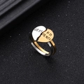 Poliertes Herzring-Set aus Titanstahl in Gold und Silber mit BEST FRIEND Gravur - Einheitsgröße / Herz-Puzzle-Ringe / Gold/Silber (Best Friend Graviert)