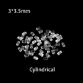 Transparent 3x3.5mm cylindrical silicone earring backs and secure ear nut replacements - 2000Pcs/Bag / 3.5mm Cylinder