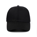 Klassische schwarze Baumwoll-Baseballkappe mit gebogenem Schirm und Belüftungslöchern - Schwarz