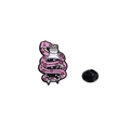 Pink snake enamel brooch with black magic potion bottle and starry bottle design - Potion Bottle Snake - Pink Pattern