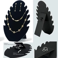Black velvet leaf earring and necklace display stand with 2-step assembly guide - New Flame Necklace Stand