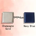 Boîtes à bijoux carrées pour colliers en champagne et bleu marine, taille 9x9x4cm - Boîte à Bijoux Exquise