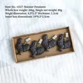 Lot de 4 poids de nappe vintage en fonte de coq avec pinces dans une boîte en kraft - Style Coq (6527)
