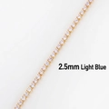 Elegant 2.5mm light blue zircon tennis bracelet with gold finish for women - Light Blue Zircon 2.5mm Necklace