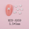 Macro view of 5.5x5mm silver alloy star charms with rhinestones for 3D nail art design - Silver Rhinestone Star (AD59) / 5.5x5mm