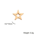 18K gold hollow star pendant 9.2x10mm stainless steel DIY jewelry making accessory - Pentagram / Gold