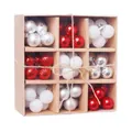 99-piece set of 3cm Christmas ornaments in red, silver and white with glitter finish - 3CM (99 Pcs) / Red & Silver Assortment