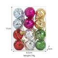 Set of 12 colorful mirror disco balls for Christmas party decoration with hanging strings - 3cm Six-color Disco Balls 12pcs/box