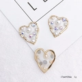 Gold-plated heart charms with faux pearls and rhinestones for DIY jewelry making - Heart