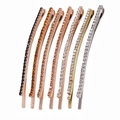 Set of 7 elegant rhinestone hair clips in assorted colors with polished metal bases - Mixed 7 Piece Set