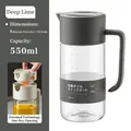 550ml dark rock gray glass oil dispenser bottle with auto flip lid and scale markings - 550ml / Oil Bottle / Dark Grey