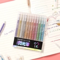 Set de 12 stylos à paillettes métalliques à pointe 1,0 mm pour dessin créatif - Ensemble de 12 Couleurs