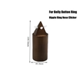 Brown wooden jewelry display stand for belly button and nipple rings with size markings - Style 3 / Cone Jewelry Stand