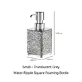 Square translucent gray lotion bottle with water ripple texture and pump dispenser - 300ml / Foam Dispenser - Square / Transparent Gray