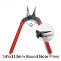 Red non-slip round nose pliers with spring for DIY jewelry making and wire looping - 145x113mm Round Nose Pliers
