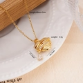Collana placcata oro 18K con ciondolo a cuore in zircone e gemma a forma di goccia - Oro Cuore Avvolto