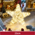Style B 23cm warm LED star tree topper made of transparent faceted plastic - 23cm Dream Warm Light