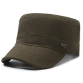 Men's olive green cotton cadet hat with sports style metal plate and durable stitching - Army Green
