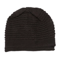 Close-up of dark brown cable knit beanie showing thick texture and folded cuff detail - M (56-58cm) / Coffee