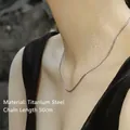 50cm double-layered titanium steel silver snake chain necklace on model neck - Single Fine Snake Chain (50cm) / Silver