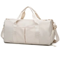 Off-white yoga fitness bag with golden hardware and adjustable shoulder strap - Off White
