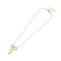 Minimalist gold butterfly necklace with white pearl pendant on a clean white background - Simple Bowknot Pearl Necklace(7#)